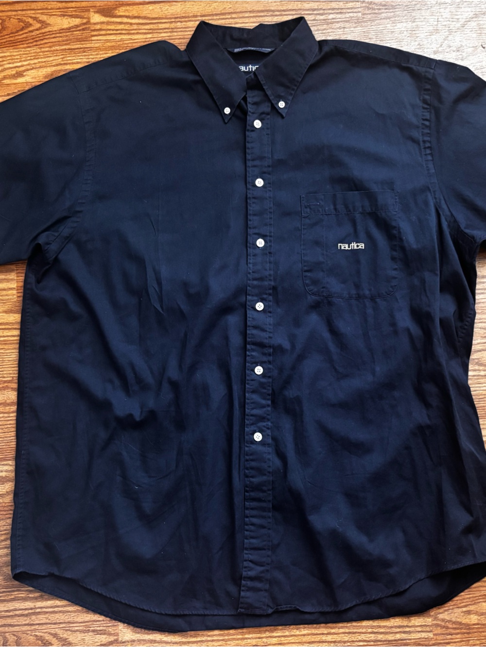 Nautica Men's Short-Sleeve Button-Front Shirt-Navy